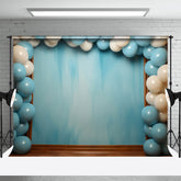 Aperturee - Abstract Blue Balloons Birthday Cake Smash Backdrop
